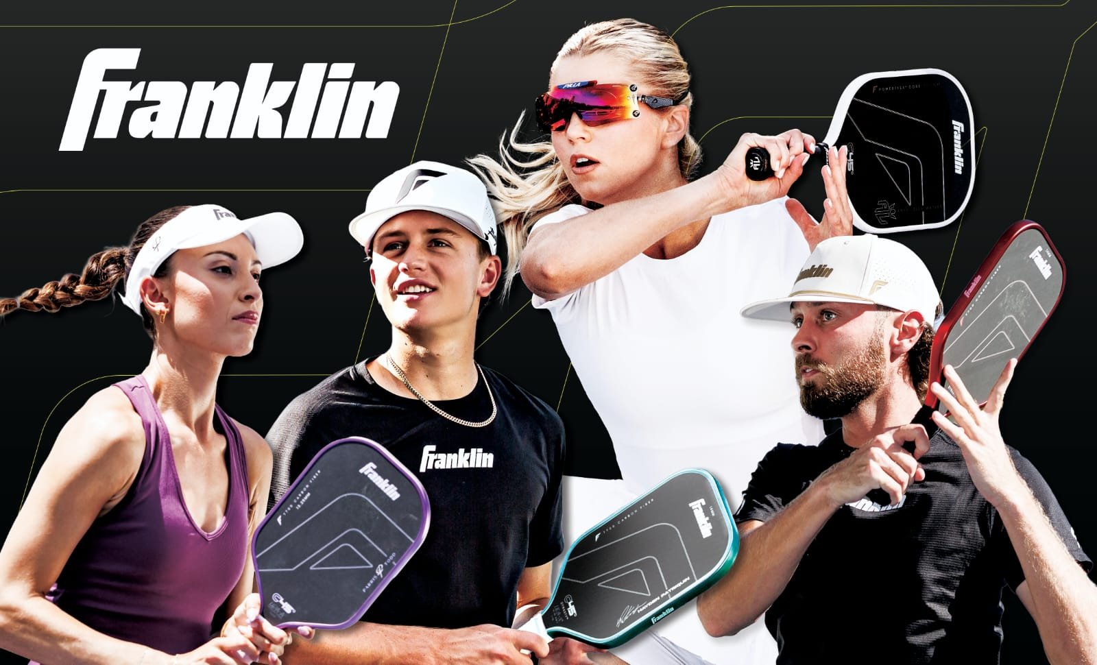 Franklin pickleball athletes with C45 series paddles